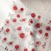 White Flower Petal Cherry Blossom Peach Blossom Falling Petal Floral Gradient 5D Self Adhesive Nail Art Sticker Manicure Decals