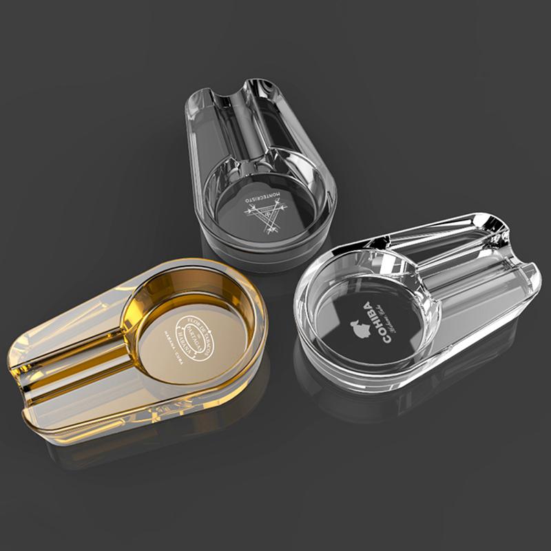 Cigar Ashtray Crystal Glass Cigarette Holder Outdoor AshTray for Patio IndoorHome OfficeTabletop Desk smoking accessories
