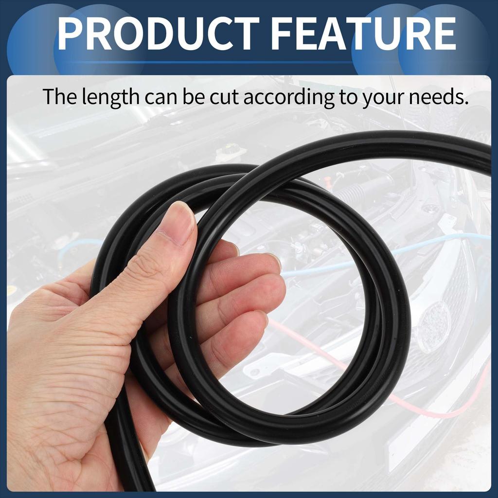 INFINAUTO Silicone Vacuum Tube Hose Engine 6FT 1/4" 6mm ID 2.5mm Thickness Car Automotive Vacuum Line Silicone Black High Temperature