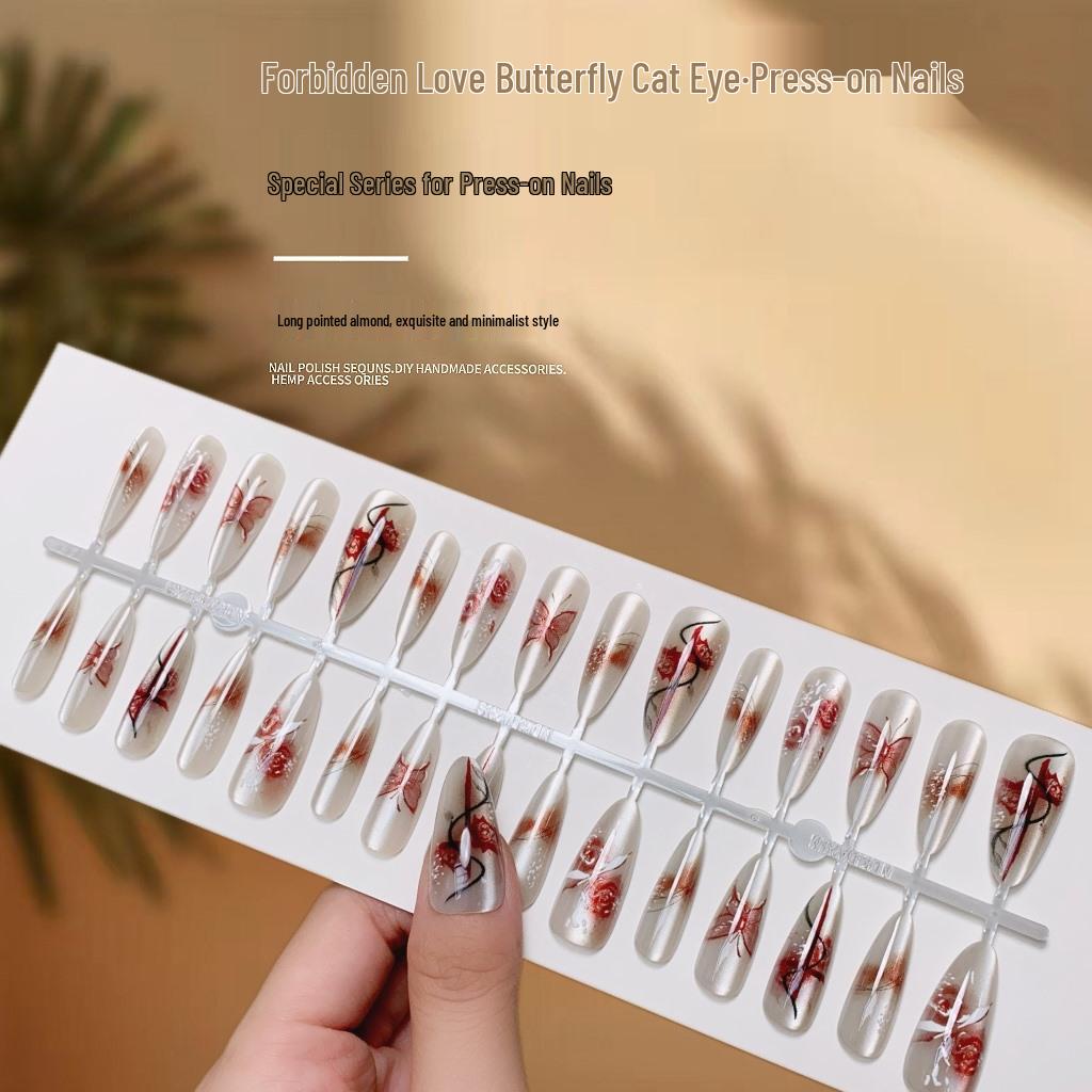 

Trendy Butterfly Cat Eye Hot Girl Style Fake Nails
