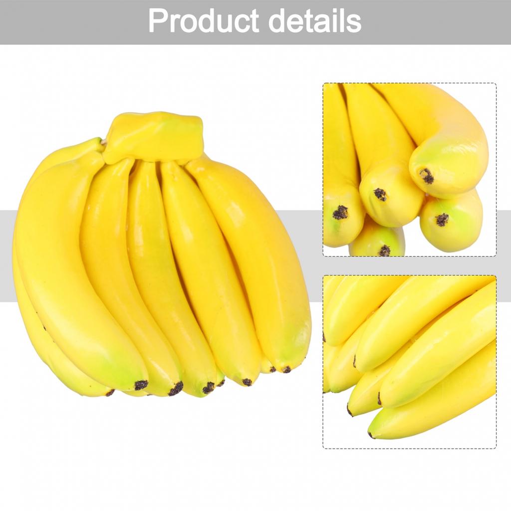 Lifelike Banana Bunch Artificial Plastic Fake Fruits Decor Prop Party Decor