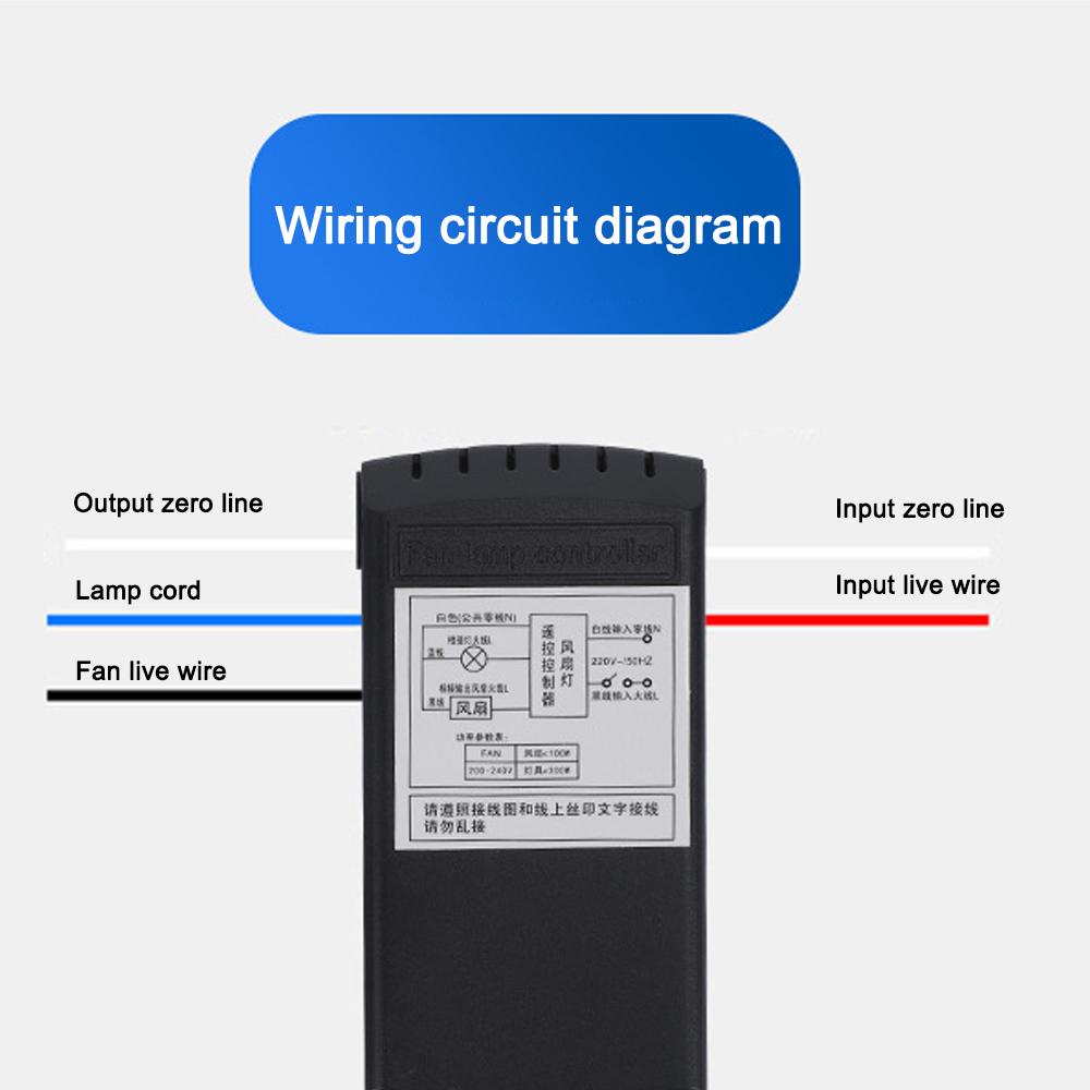 110V Universal Ceiling Fan Lamp Remote Control Kit 3-in-1 Ceiling Fan Light Speed Timing Wireless