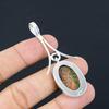 Sterling Silver Oval Natural Unakite Anniversary Mother Birthday Pendant Jewelry