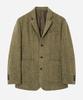 Yale Harris Tweed Pure Wool 3 Button Blazer Brown