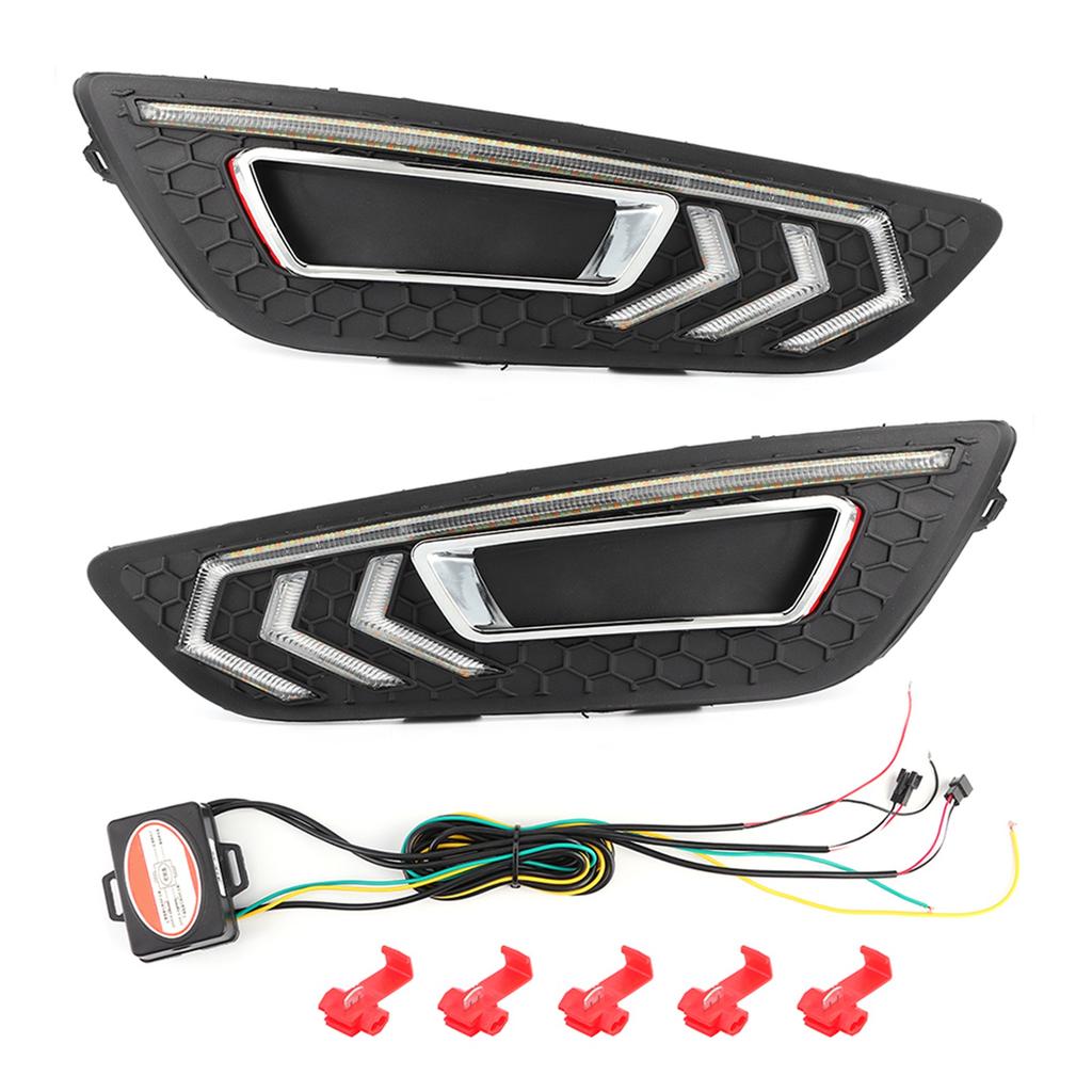 Car LED DRL Daytime Running Light 2 Colors Bright Lamp Fit for Ford Focus MK3 2015? 2018