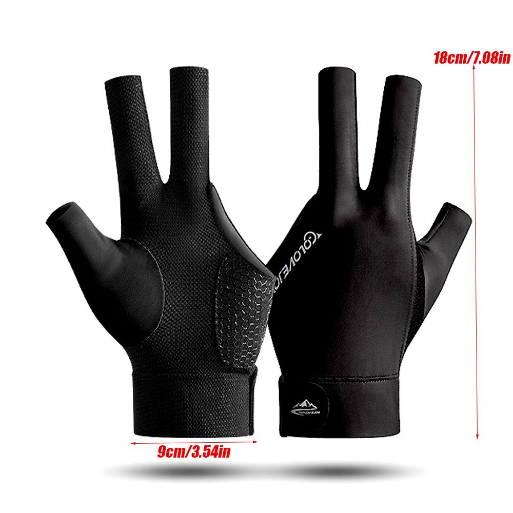 1 Stück 3-Finger-Poolhandschuhe, elastisch, Billard, rechte oder linke Hand, für Damen und Herren, Billard-Shooter, Sportzubehör