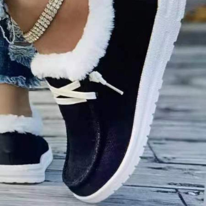 Fashion European and American Christmas Women's Shoes 2024 Autumn Winter New Printed Casual Velvet Warm Women's Cotton Shoes Platform