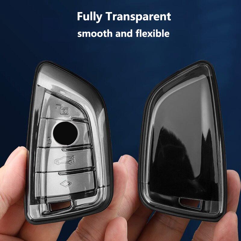 Transparent Black Tpu For Bmw F30 F20 F10 F18 F22 F01 X3 X4 F06 F02 M3 M5 Remote Car Key Case Cover Holder Protector Accessories