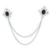 Fashion Brooch Collar Pin Double Chain Decorative Brooch Stylish Metal Alloy Lapel Pin Accessory for Clothing and Outerwear