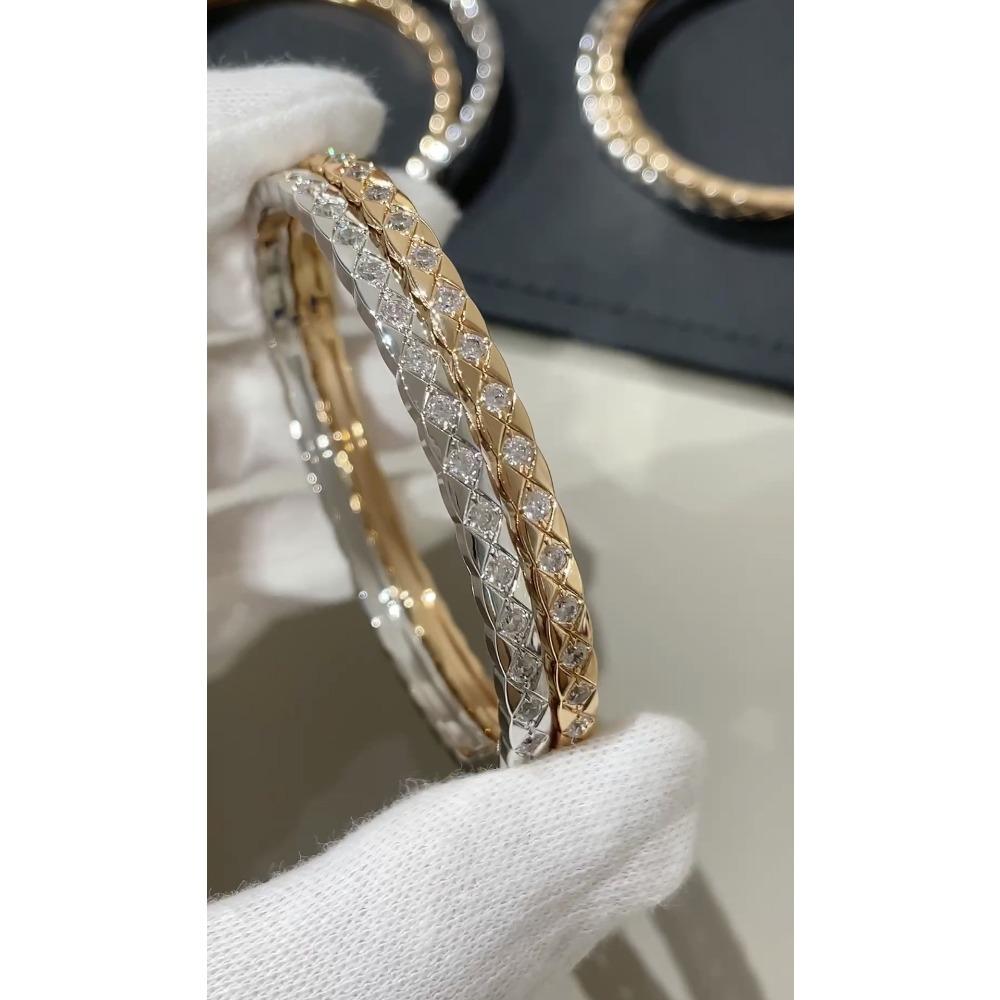 Xiaoxiang V Gold Coco Rhombus Diamond-set Diamond-free Couple Bracelet CNC Seiko Versatile Temperament Bracelet Diamond Jewelry Couple Model