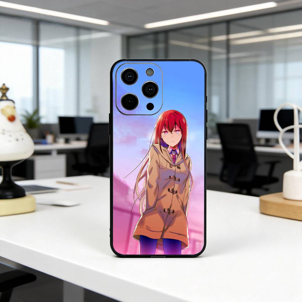K-Kurisu M-STEINS GATE Makise-es Phone Case For iPhone 17, 16,15,14,13,12,11 Plus,Pro Max, Others Soft Black Cover