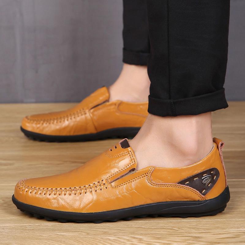 Pantofi casual realizati manual Mocasini pentru barbati Pantofi plati confortabili din piele Mocasini din piele moale38-47