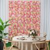 6Pcs Artificial Flowers Wall Panels Decorative Silk Rose Flower Hydrangea Floral Panels for Background Home Wedding Party Décor