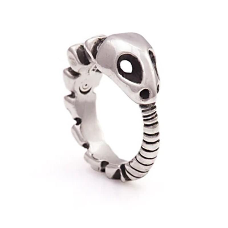 Adjustable Open Ring Men Women Vintage Gothic Snake Bone Punk Rock Statement Jewelry Adjustable Open Band