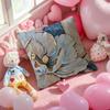Oil Painting Floral Elegant Pillow Case Antidustmite Pillowcase Invisible Zipper Silky Short Plush Sofa Cushion Cover