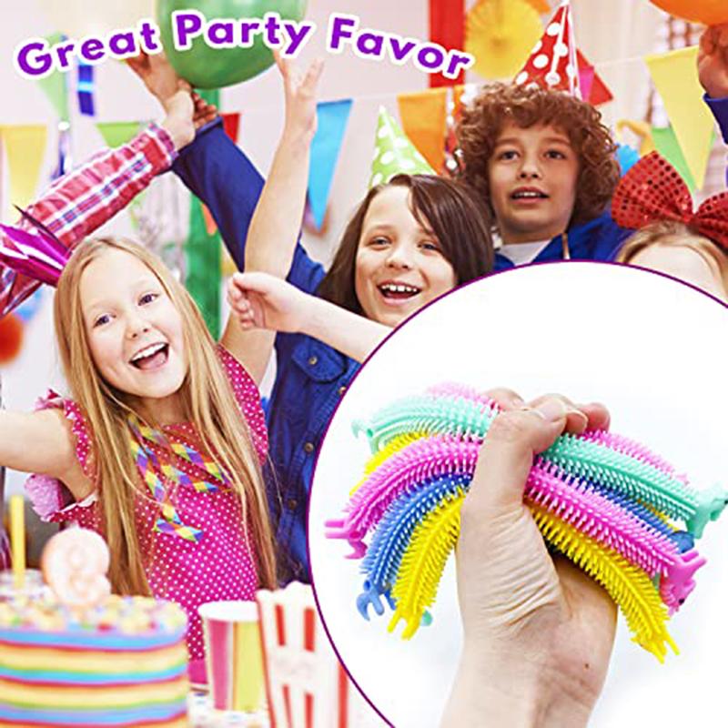 10-30PCS Unicorn Worm Noodle Fidget Toys Stretchy String Sensory Toys Stress Relief Anti Anxiety Fidget Toy for Kids Adults