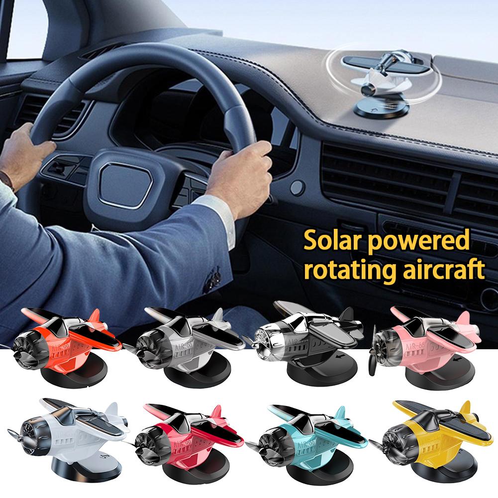 360° Car Solar Airplane Ornaments Car Center Powered Aircraft Interior Decor Ornaments Accessories Car Console A5t3