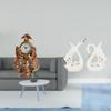 Graceful Swan Horse Clock Ceramic Animal Figurine Collection for Living Room Desk Shelf Cabinet