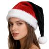 Unisex Red and Black Patchwork Plush Hat for Adults Kids Christmas Party Gift