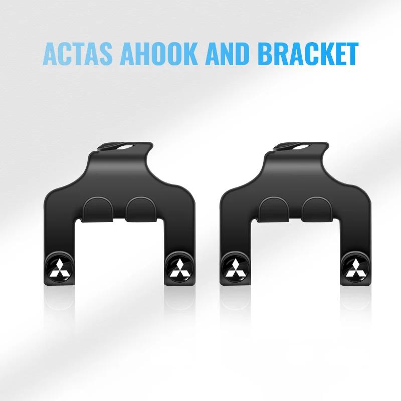 New Car Seat Back Hook Phone Holder Auto Headrest Storage Double Holder Emblems For Mitsubishi ASX Lancer Pajero Outlander L200