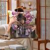 Cute S-Shirakami F-Fubuki Vtuber  Square Double-Sided Printed Pillow Case Sofa Cushion Cover Bedroom Bedside Decor