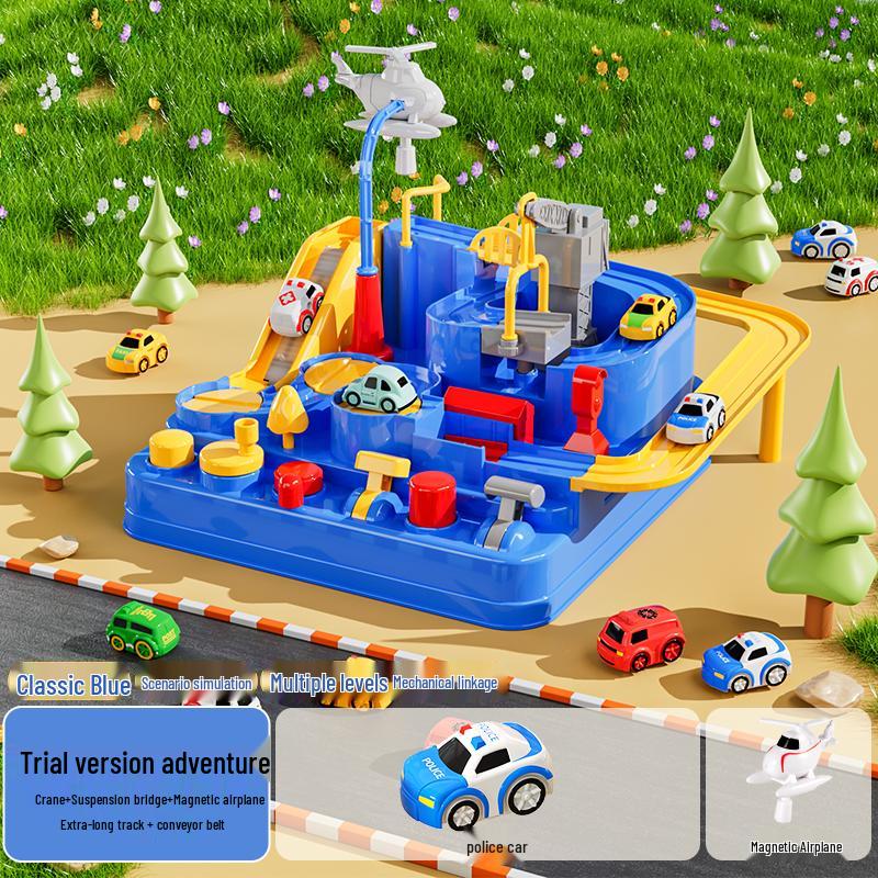 

Educational Train Track Adventure Parking Lot Sliding Toy for Kids Aged 3-4
