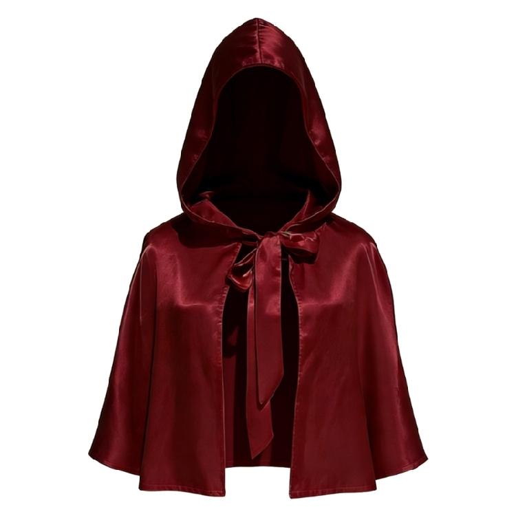 Premium Satins Hooded Cape Medieval Costume Cloak Anime Cosplay Wrap For Theater Production And Fantasy Event