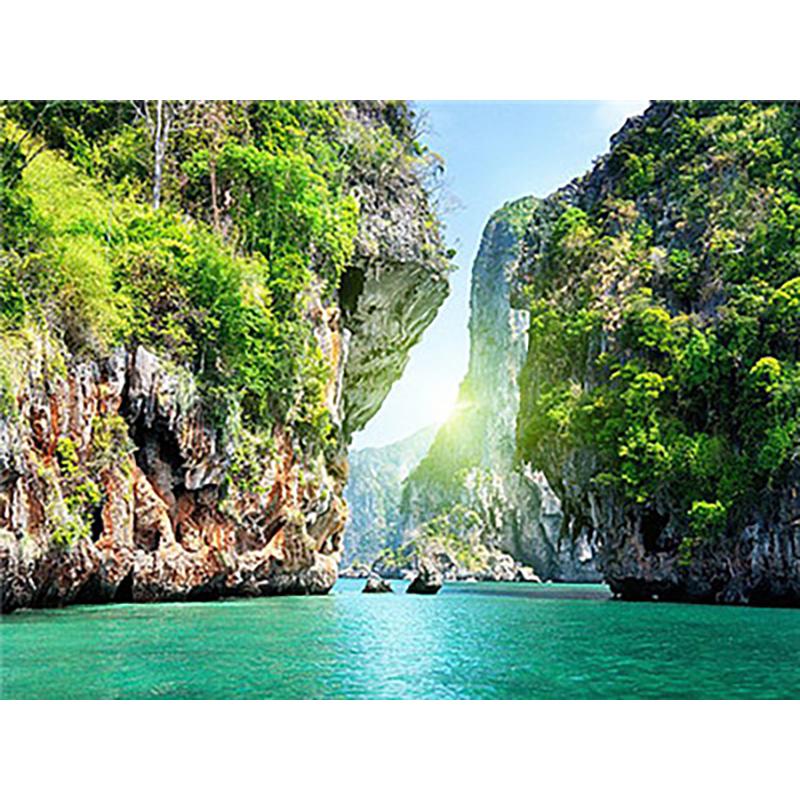 5D Diy Waterfall Diamond Painting Kit Celá kulatá vrtačka Krajina Diamantové vyšívání Mozaika Umělecké křížové stehy Domácí dekorace