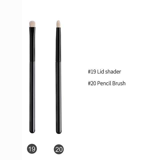 OVW 2 Stück Ziegen-Profi-Kosmetik-Make-up-Pinsel, Werkzeuge, natürliches Haar, schwarze Malerei, Holzgriff, Brochas Maquillaje Pelo Natura