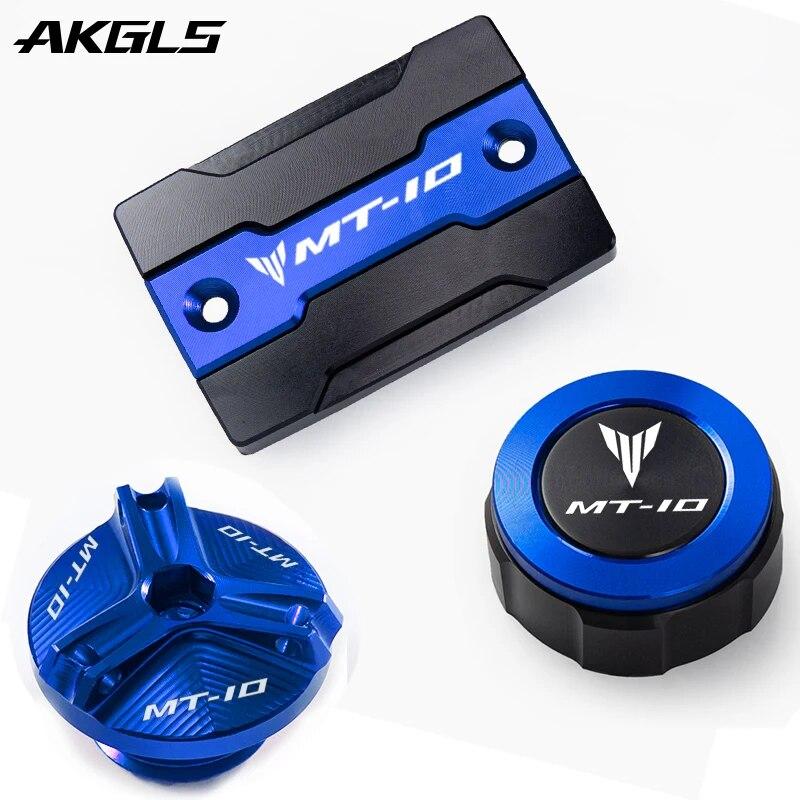 For Yamaha MT10 MT 10 MT-10 2015- 2018  Motorcycle front and rear brake fluid tank cap + fuel filler cap Accessories