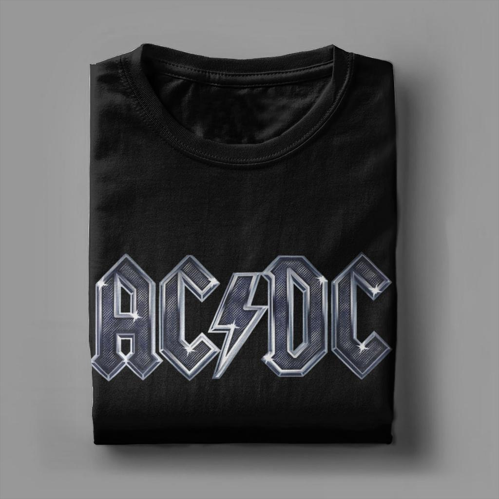AC-DC T-Shirts Herren Reine Baumwolle Lustiges T-Shirt Rundhals T-Shirts Kurzarm Kleidung 4XL 5XL