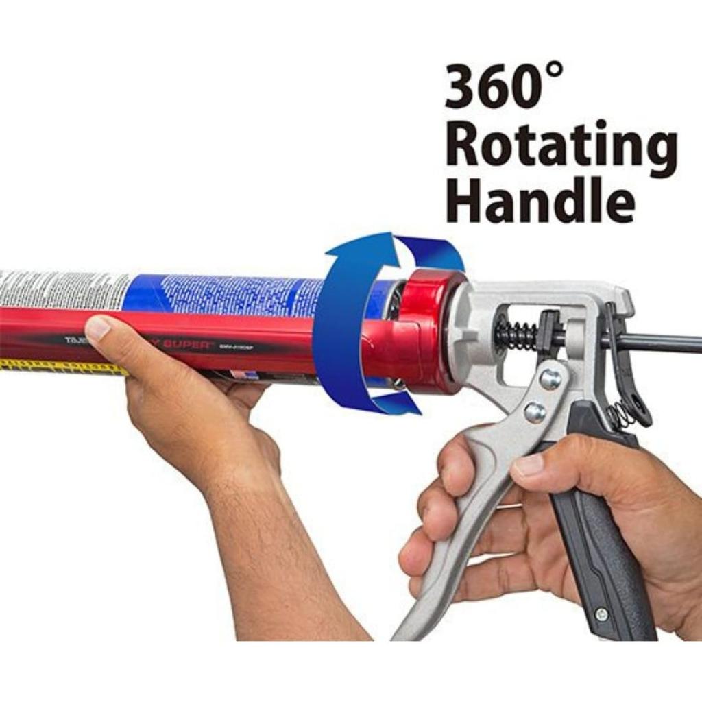 Caulk Gun - 1/10 Gallon (10 oz) Convoy Super Caulking Tool with Rotating Cradle & Auto Flow Stop - CNV-100SP
