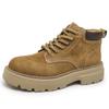 Herrenschuhe Herbst und Winter neu Rindsleder Britisch Retro Dicksohlige High-Top Leder Casual Workwear Rhabarber Martin Stiefel