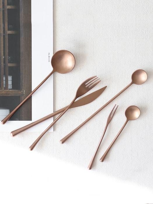 kamomekitchen wave cutlery rose gold tea fork