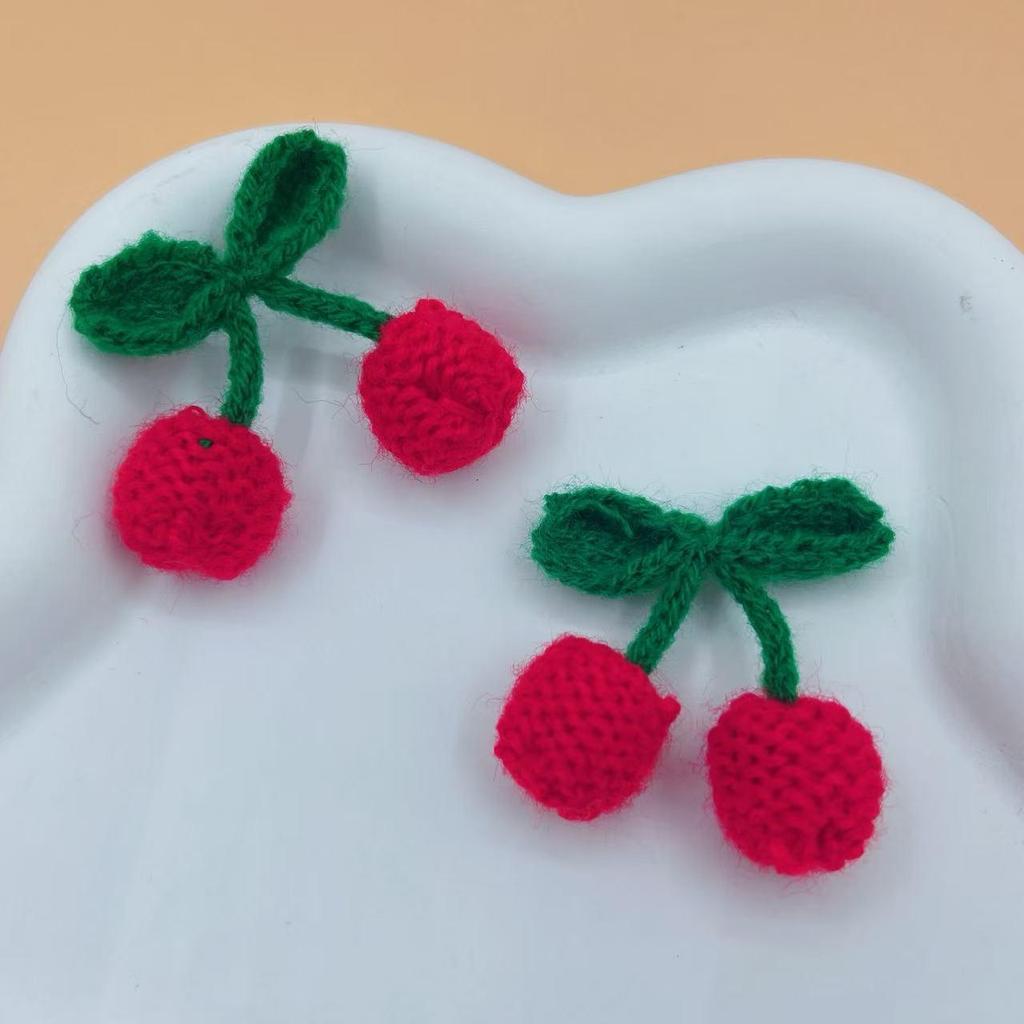 Cherry 3D Knitted Wool Yarn for DIY Jewelry, Socks, Hats, Toys, Keychains, and Decorative Accessories