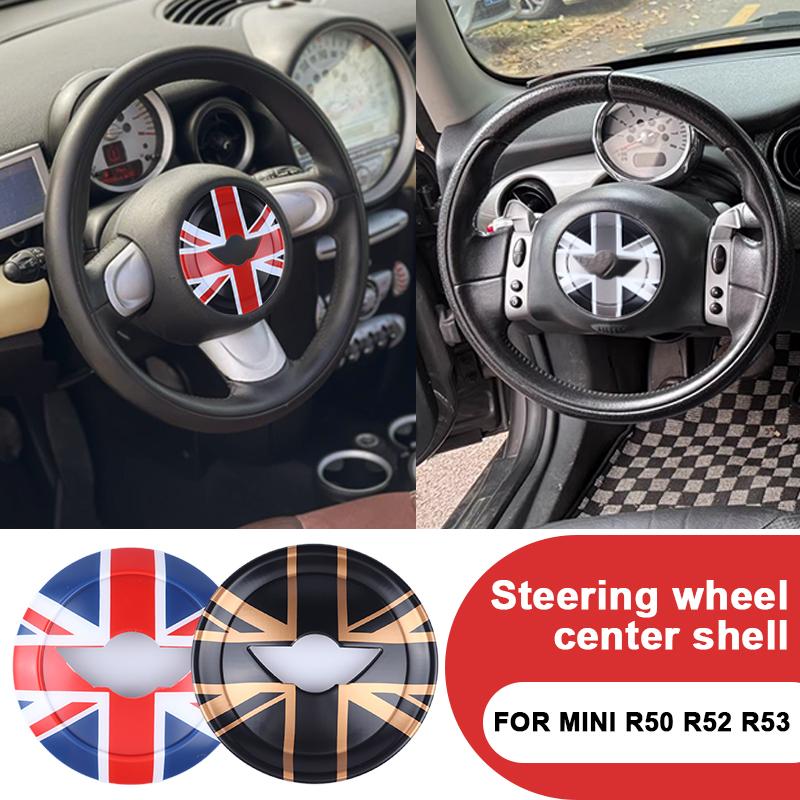 1PCS Car Steering Wheel Center Panel Car Sticker Night Jack For MINI Cooper R50 R52 R53 For Mini Cooper Interior Accessories