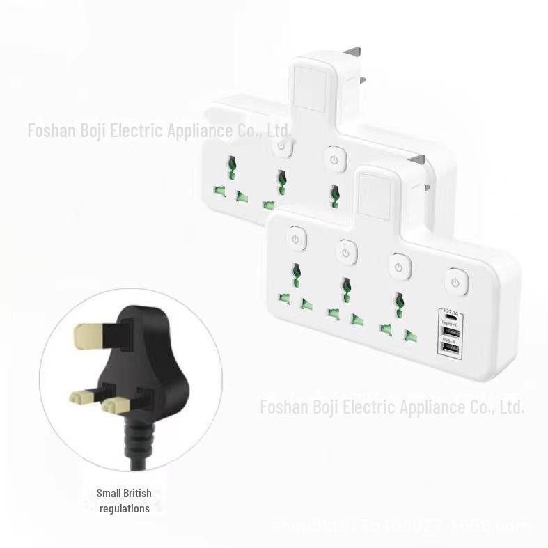 "Multifunctional USB Power Socket: UK, EU, US Standards, 220V"