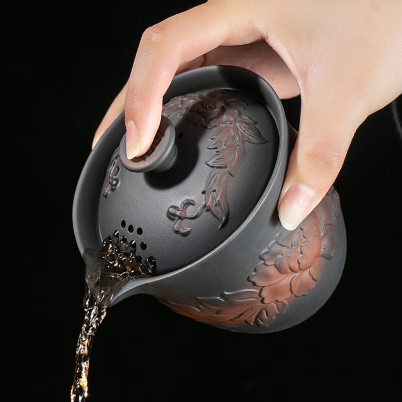 Shangqi Purple Clay Gaiwan Teapot Set