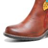 Johnature Genuine Leather Retro Shoes Women Short Boots Round Toe Patchwork Handmade Ankle Boots