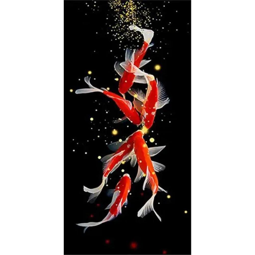 Abstract Koi Canvas Painting Wall Art Fish Posters And Prints Carp Pictures For Living Room Decor