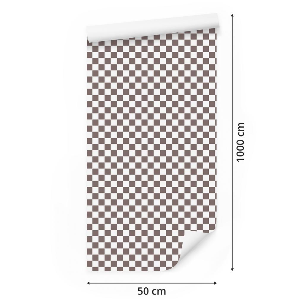 Checkerboard Wallpaper Light Gray and Red 50x1000