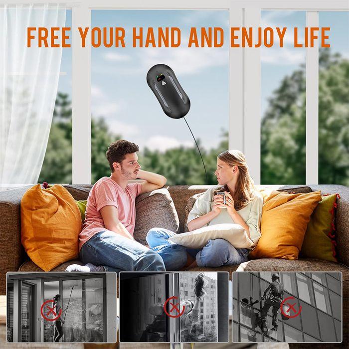 Robot window cleaner - Robot window wash 5600Pa - Automatic spraying - 3 cleaning modes - Remote control & 10 cleaning cloths