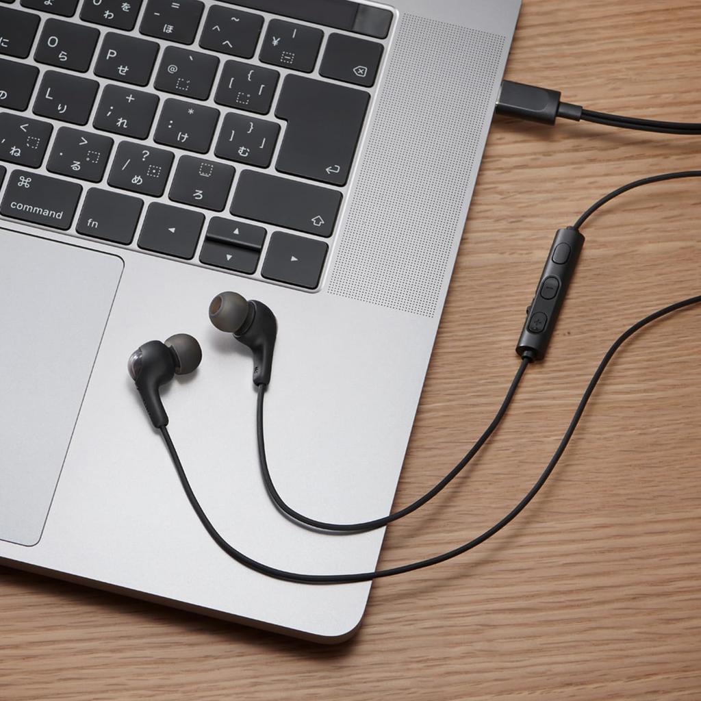 Bulk JVC Kenwood Wired Earphones with USB Black Purchase HA-FR9UC-B Microphone, Type-C In-Ear, Type-C, 1.2m, (HA-FR9UC)