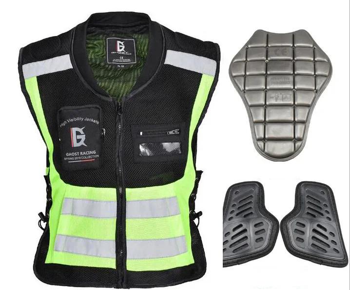 Motorradweste Reflektierende Weste Motorradjacke Bikerweste Moto Reflektierende Jacke Sicherheitsweste Warnung Grün Gelb Schwarz