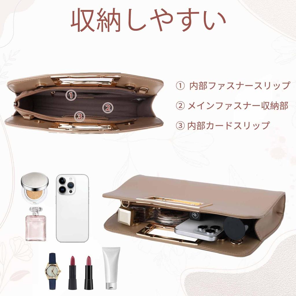 Clutch Bag for Fashionable Large Party Wedding Crossbody Shoulder Khaki [Vaschy] Women, Bag, Bag, 3-way Handbag, Bag, Bag,