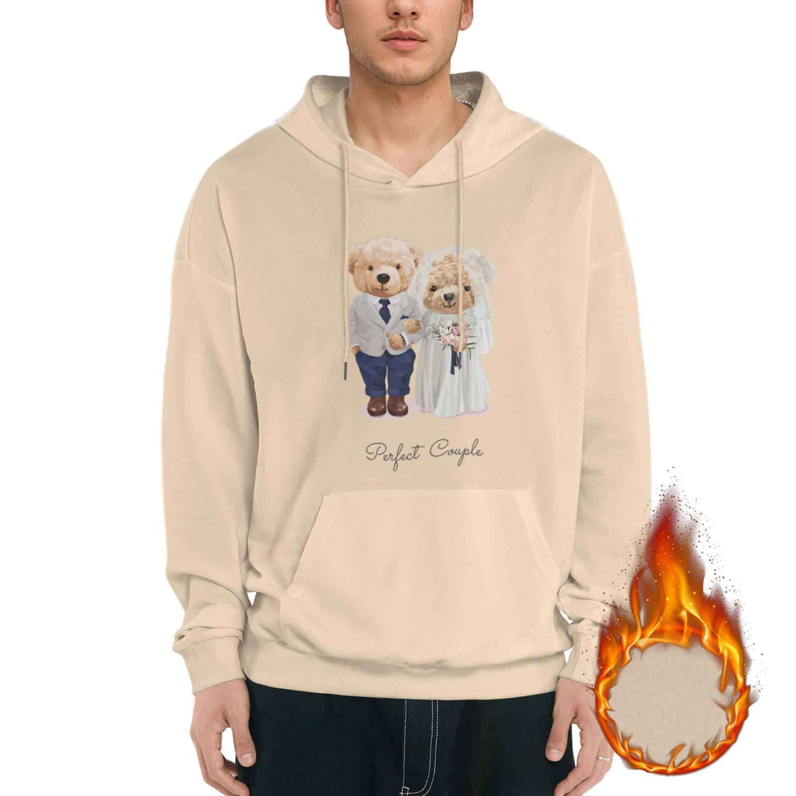 

1 Pack Men’s Soft Fleece Hoodie Warm Pullover Hooded Sweatshirt Relaxed Fit Everyday Winter Casual Streetwear Top M-3XL XXXL бежевый