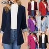 Damen Vintage Casual Einfarbig Druck Herbst Winter Langarm Jacken & Mäntel