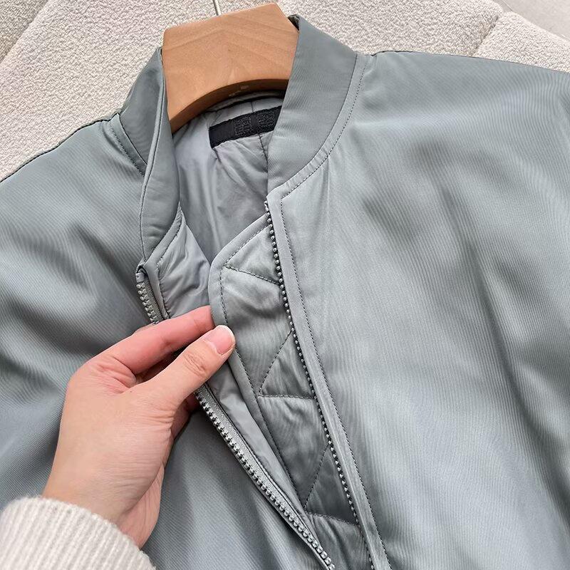 2025 Spring Women's Stand-Up Collar Bomber Jacket