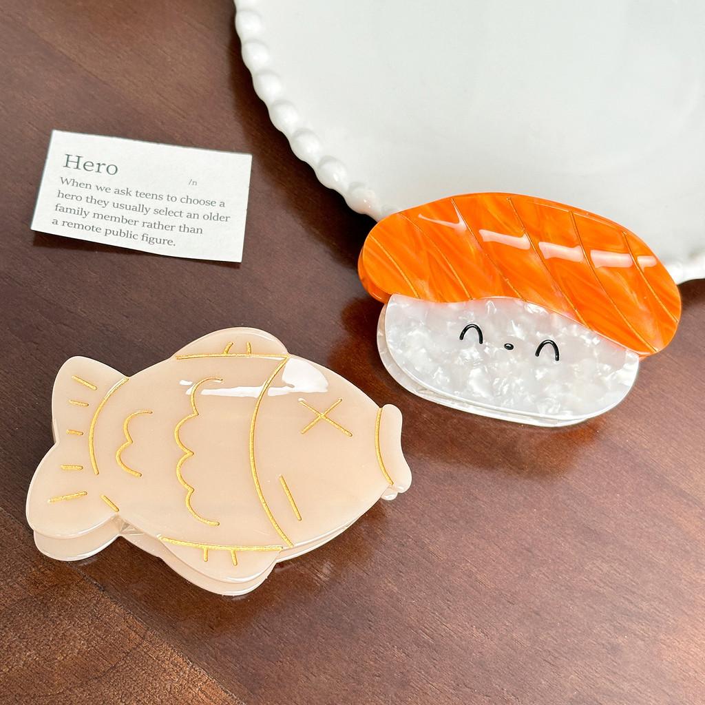 And Sweet Charming Sushi Hair Claw Colorful Acetate Clip Handcrafted For Girls Stylish