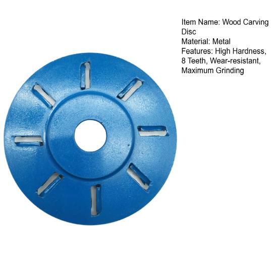 Wood Carving Disc 8 Teeth High Strength Wear-resistant Easy Installation Grinding Polishing Hardness Electric Angle Grinder Woodworking Root Tool